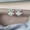 Double Leaf Drop Earrings