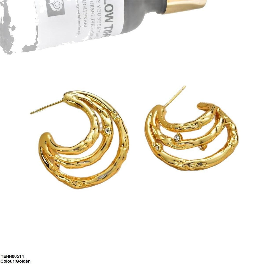 Three Layer Hoops Pair