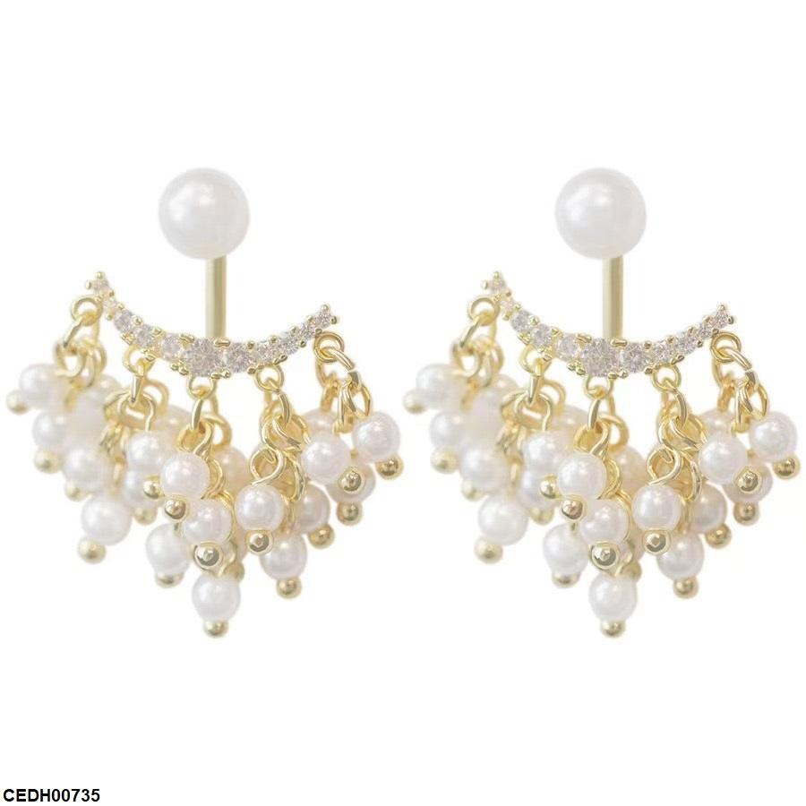 Crown Pearl Drop Earrings