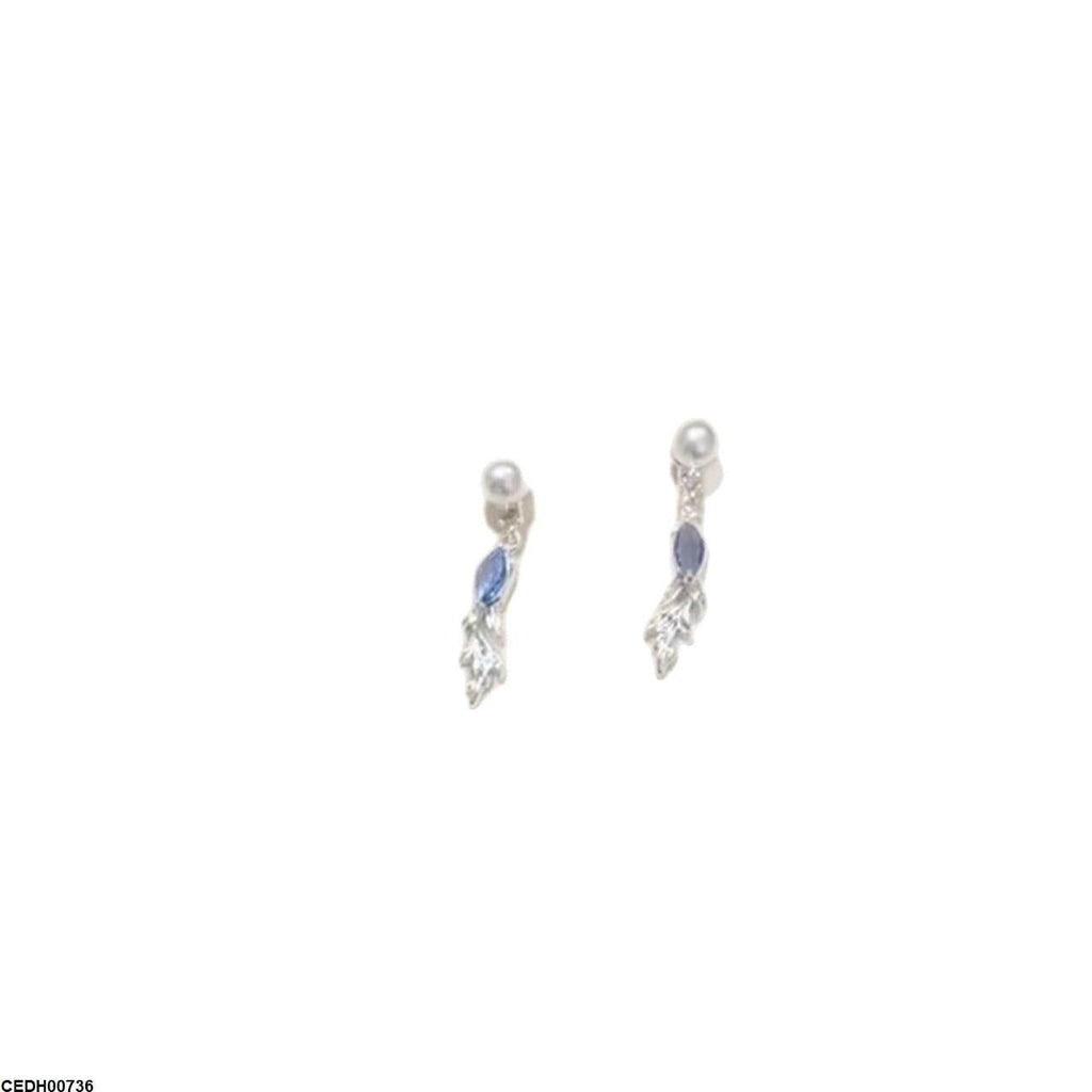 Pearl Leaf Drop Earrings