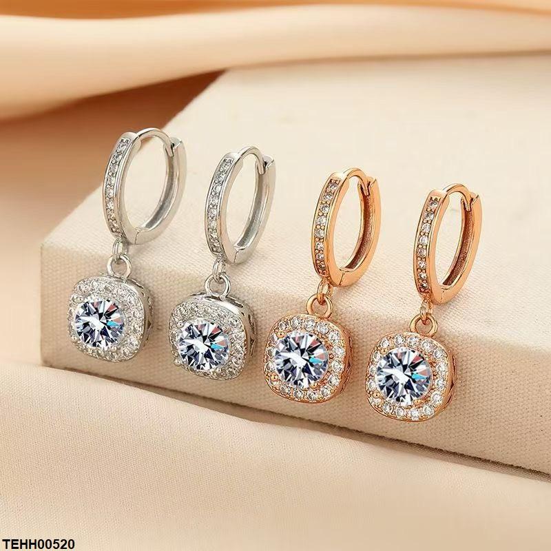 Square Drop Hoops Pair