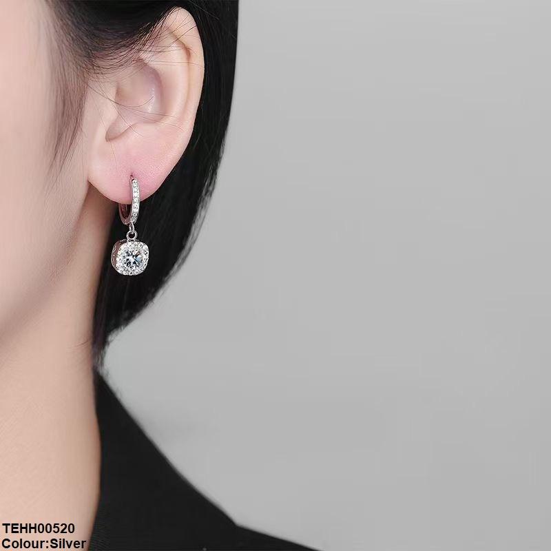 Square Drop Hoops Pair