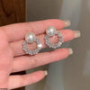 Round Pearl Zircon Stone Tops Pair