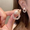 Round Pearl Zircon Stone Tops Pair