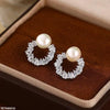 Round Pearl Zircon Stone Tops Pair