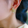 Heart Flower Zircon Stone Tops Pair