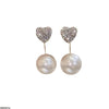 Heart Pearl Drop Earrings