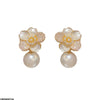 Flower Pearl Drop Earrings