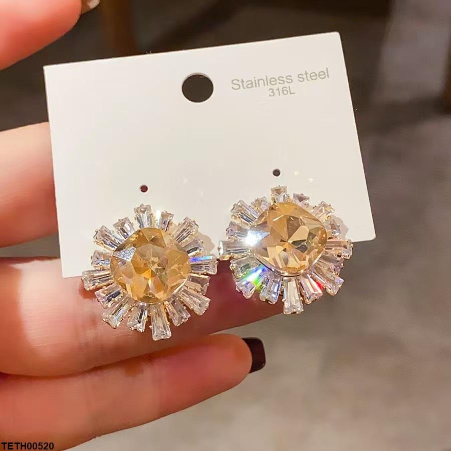 Square Zircon Stone Tops Pair
