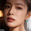 Triangle Zircon Stone Hoops Pair