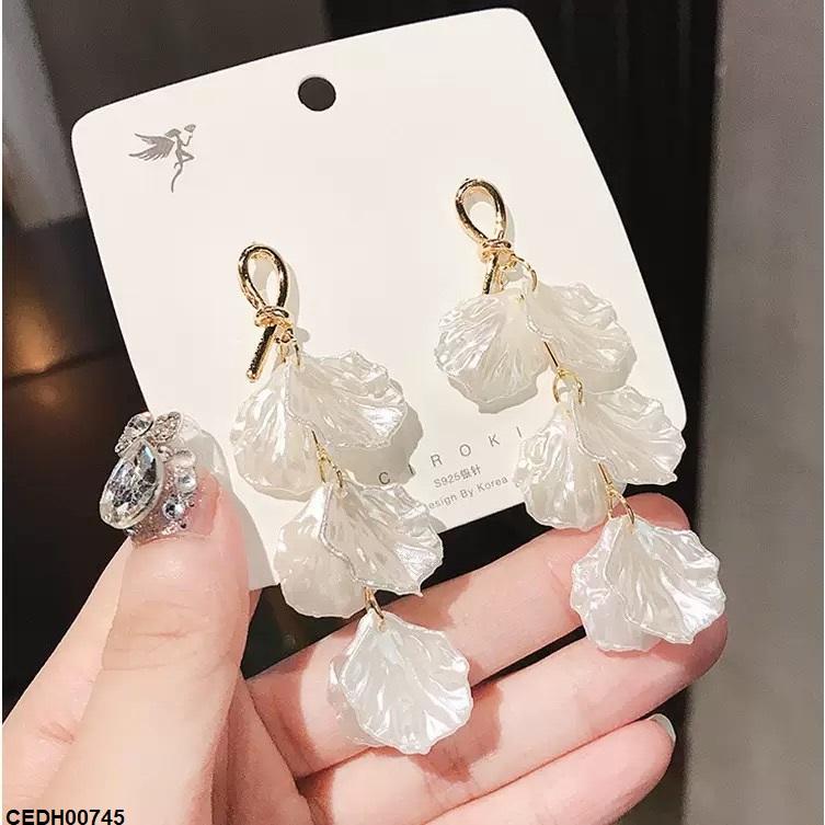 Pearl Leaf Drop Earrings