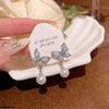 Butterfly Pearl Drop Earrings