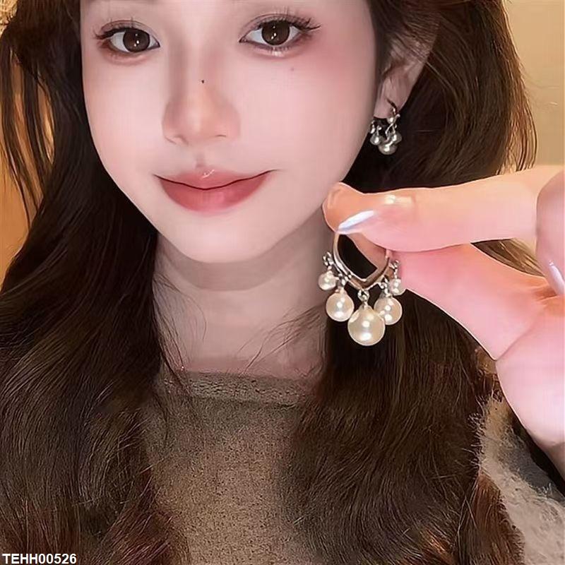 Pearl Drop Hoops Pair