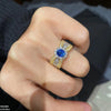 Oval/Circle Layered Zircon Ring Adjustable