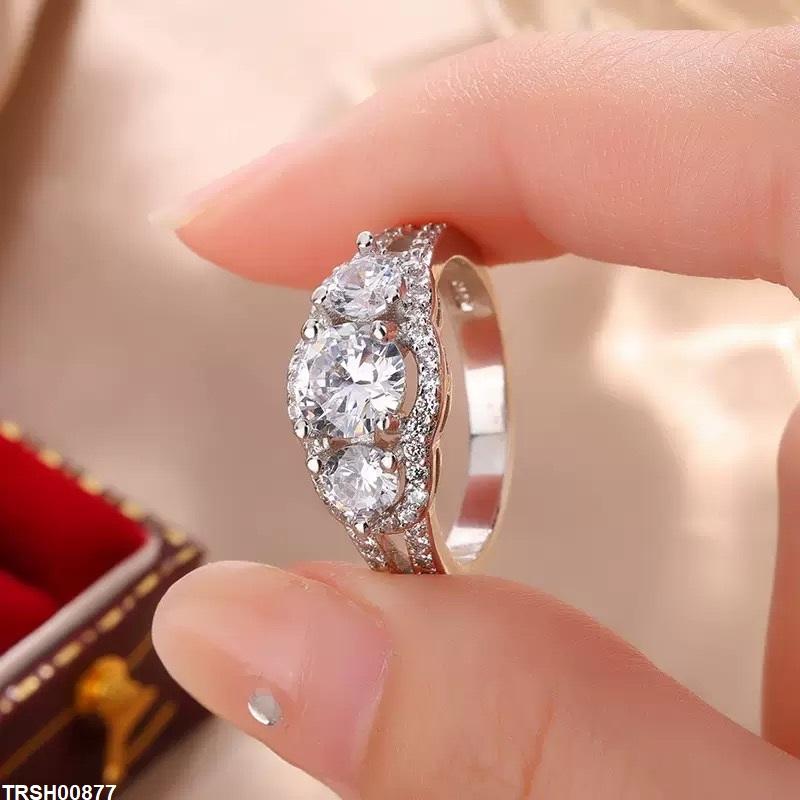 Three Stone Zircon Ring