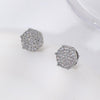 Halo Crystal Zircon Stainless Steel Tops Pair