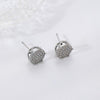 Halo Crystal Zircon Stainless Steel Tops Pair