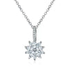 Stainless Steel Marquise Flower Zircon Pendant