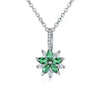 Stainless Steel Marquise Flower Zircon Pendant