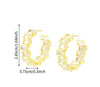 Stainless Steel Oval Zircon Stone Ear Hoops Pair