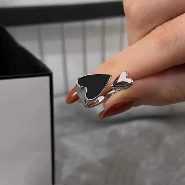 Double Heart Ring Adjustable