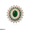 Oval Flower Zircon Broach