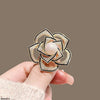 Pearl Camellia Flower Zircon Broach