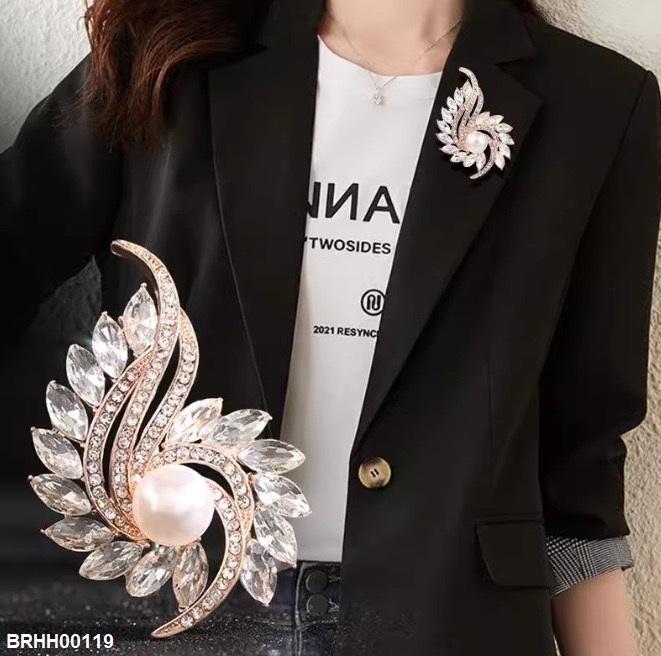 Pearl Rhinestone Zircon Broach