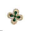 Floral Flower Zircon Broach