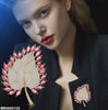 Maple Leaf Zircon Broach