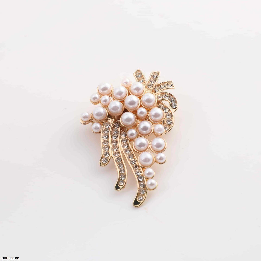 Pearl Flower Zircon Broach