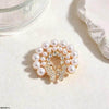 Pearl Round Butterfly Zircon Broach