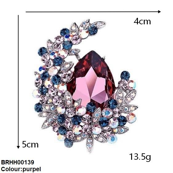 Tear Flower Zircon Broach