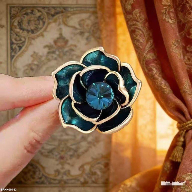 Blue Rose Zircon Broach