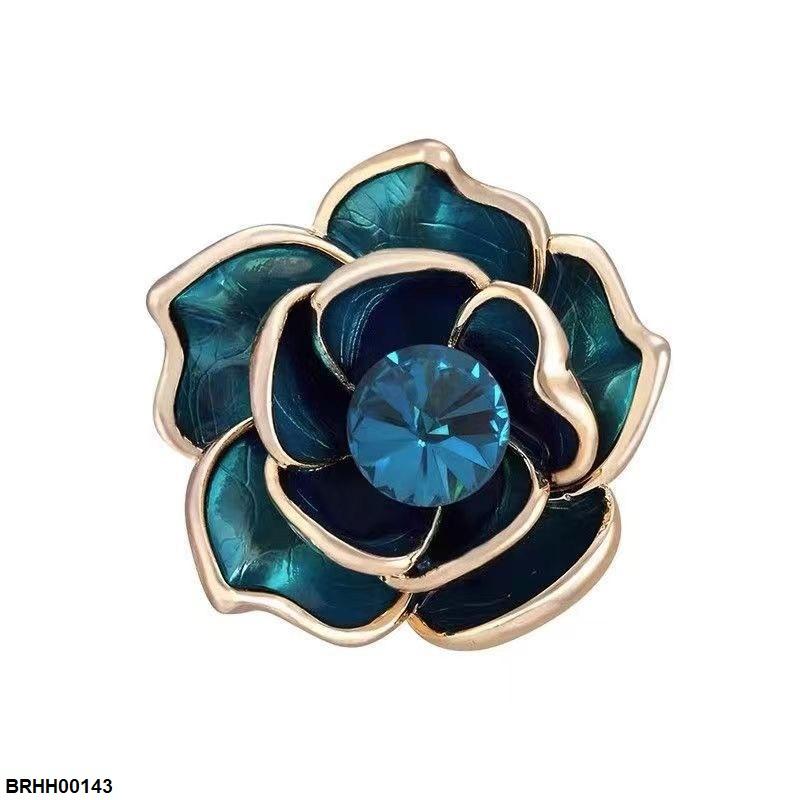 Blue Rose Zircon Broach