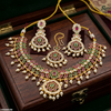 Multi Stone Pearl Drop Necklace Set