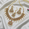 Square Flower Drop Necklace Set