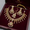 Square Flower Drop Necklace Set
