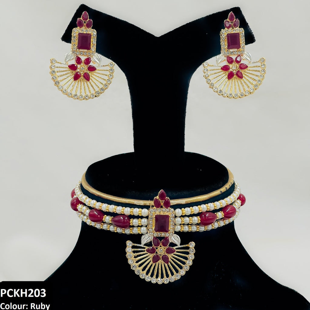 Square Flower Choker Set