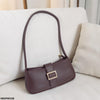 Midnight Buckle Armpit Ladies Hand Bag - Dark Brown