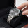 Round Stone Analog Dial Men's Watch