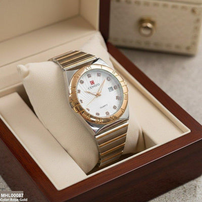 Round Two Tone Men's Watch