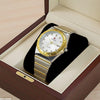 Round Gold Bazel Men's Watch