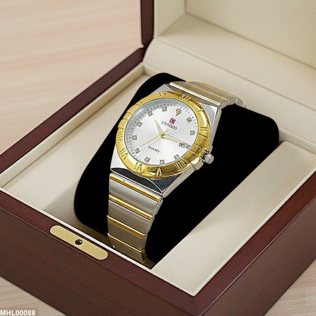 Round Gold Bazel Men's Watch