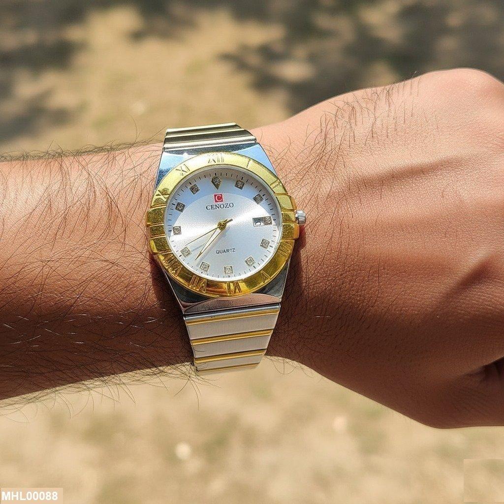 Round Gold Bazel Men's Watch