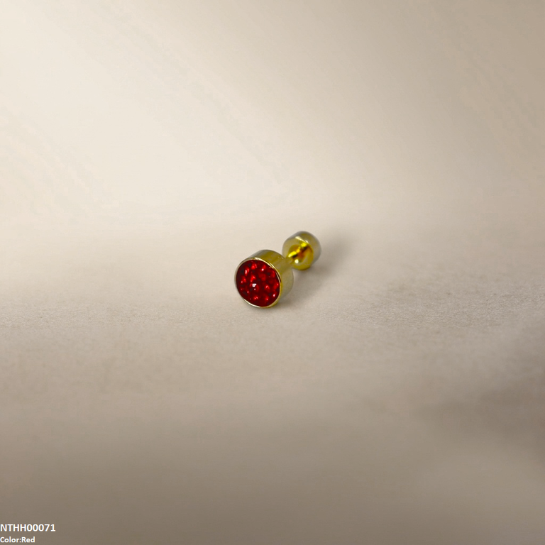 Round Stone Stainless Steel Nose Pin