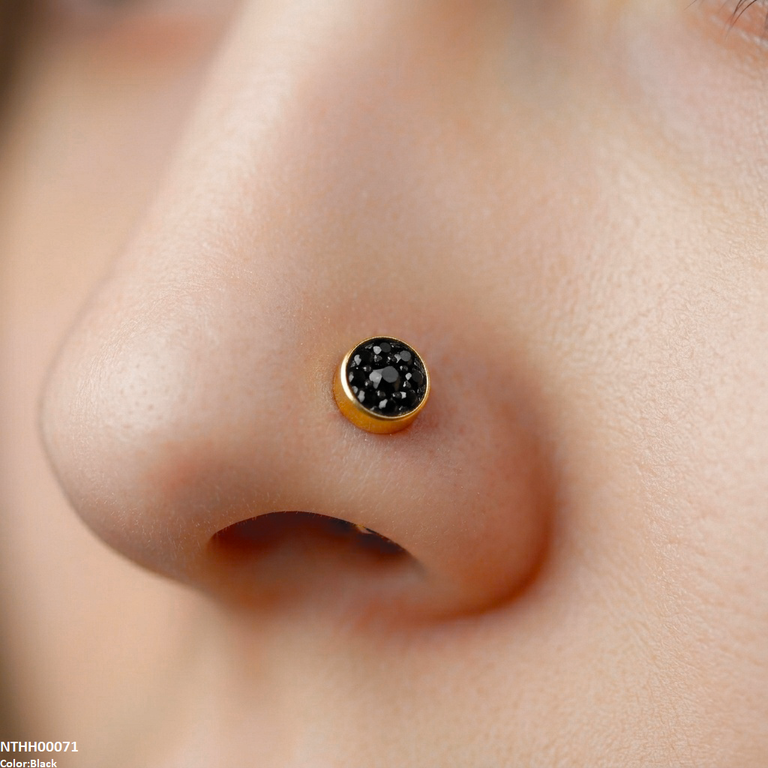 Round Stone Stainless Steel Nose Pin