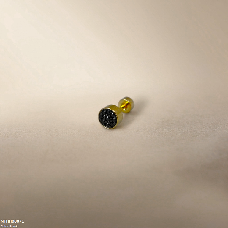Round Stone Stainless Steel Nose Pin