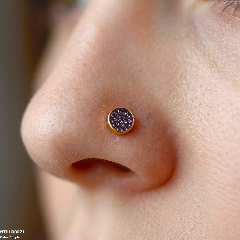 Round Stone Stainless Steel Nose Pin