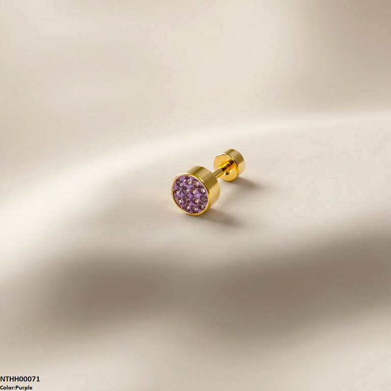 Round Stone Stainless Steel Nose Pin